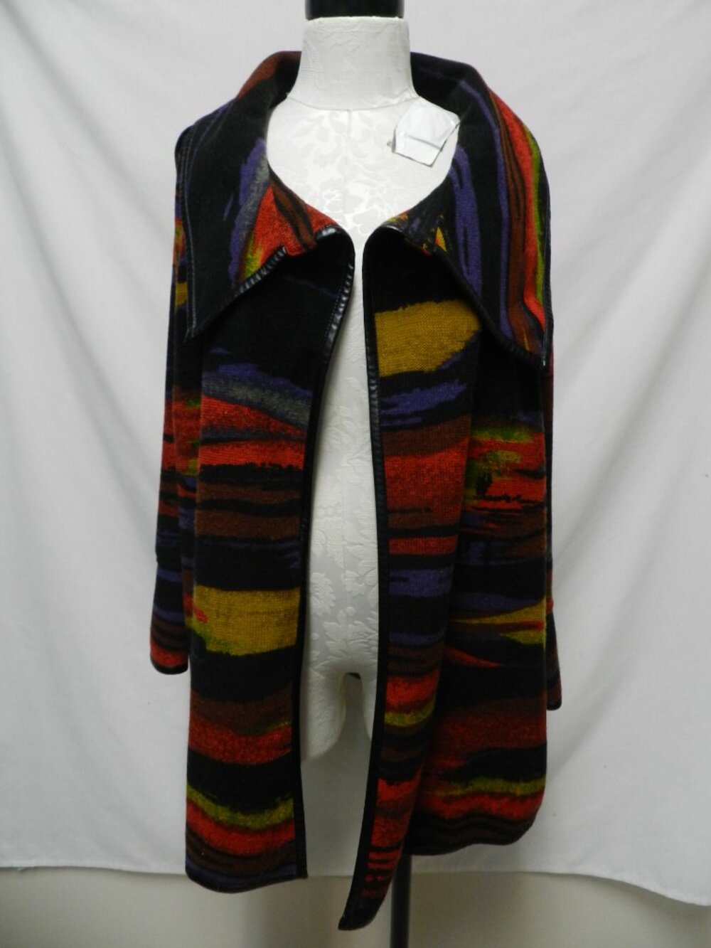 Ali Miles Southwestern Aztec Blanket Sweater Cover UP Jacket Size Large Size 1X - Picture 3 of 10
